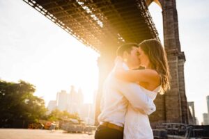 Baiada Photography Philadelphia Wedding Photographer Couple Kisses Under Bridge