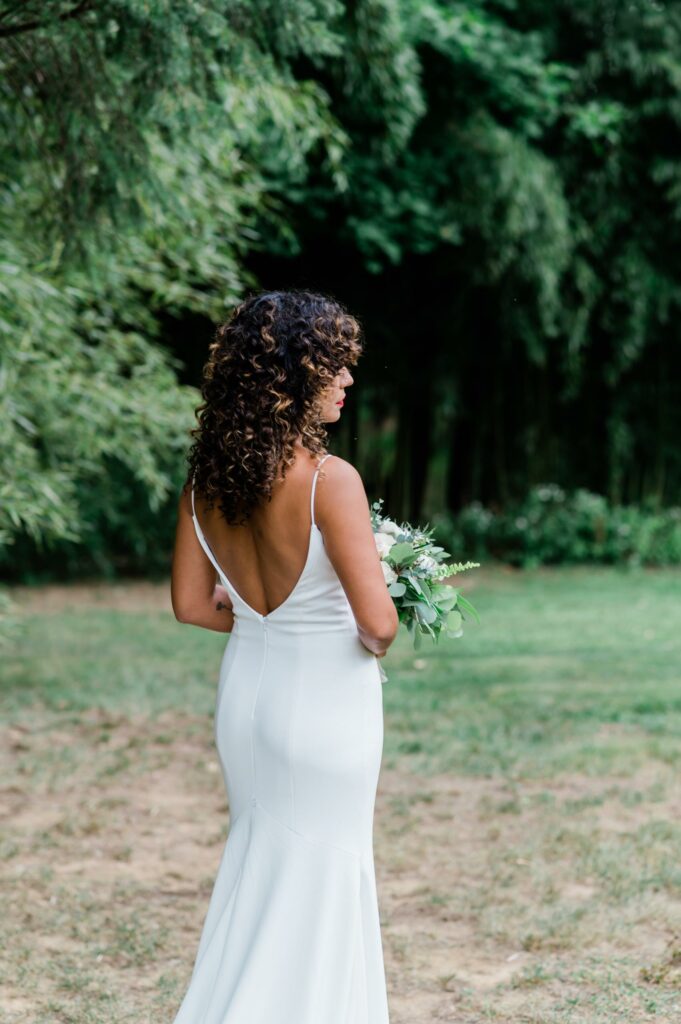 Beautiful Outdoor Shot of Bride by Tonjanika Smith Philly Wedding Photographer